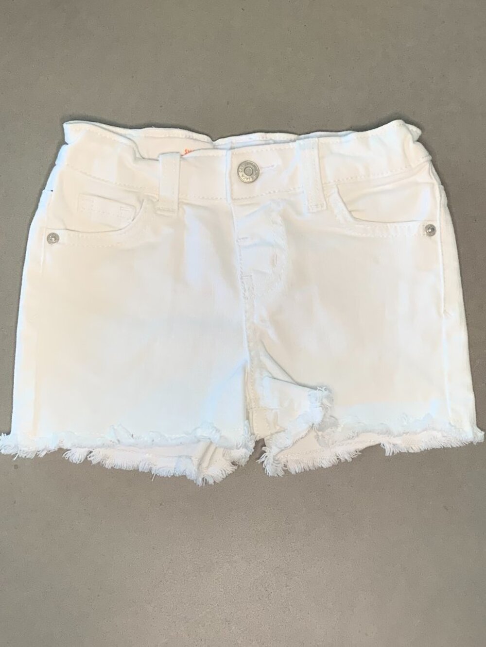Cat & Jack White Frayed Hem Denim Shorts Toddler Girls 3T | Stretch Jean Shorts